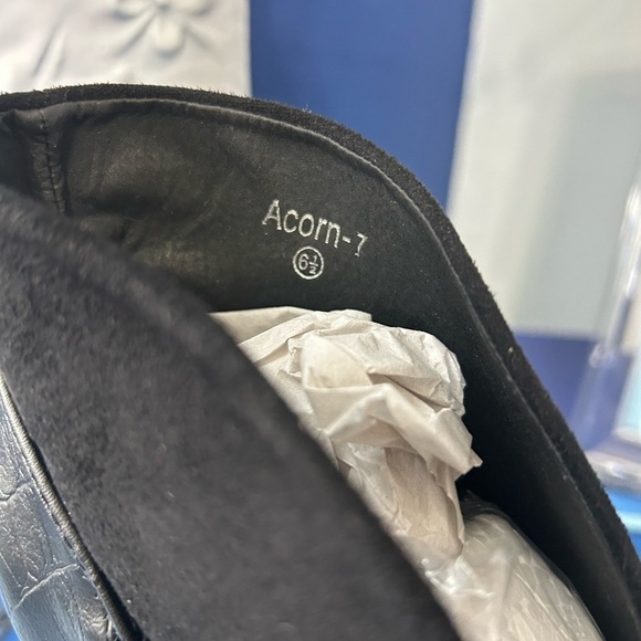 New black open croc animal print lace up high heel pointed pump boots - Picture 12 of 16